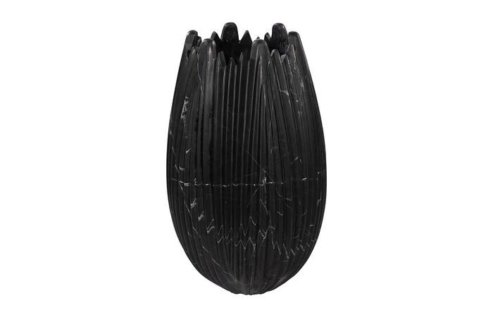 Marble Cocoon Vase, Black, Large