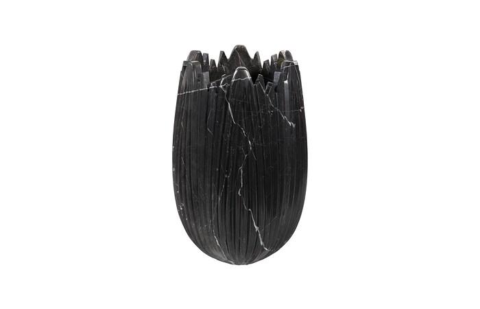 Marble Cocoon Vase, Black, Small