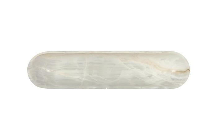 Onyx Canoe Bowl, White Ice Polish