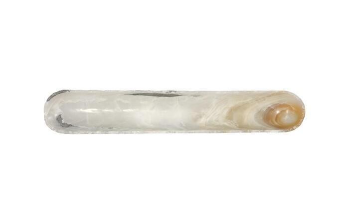 Onyx Canoe Bowl, White Ice Polish