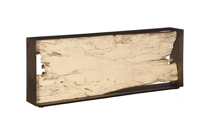 Framed Console Table, Bleached,  Iron Oxidized