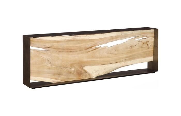 Framed Console Table, Bleached, Iron Oxidized