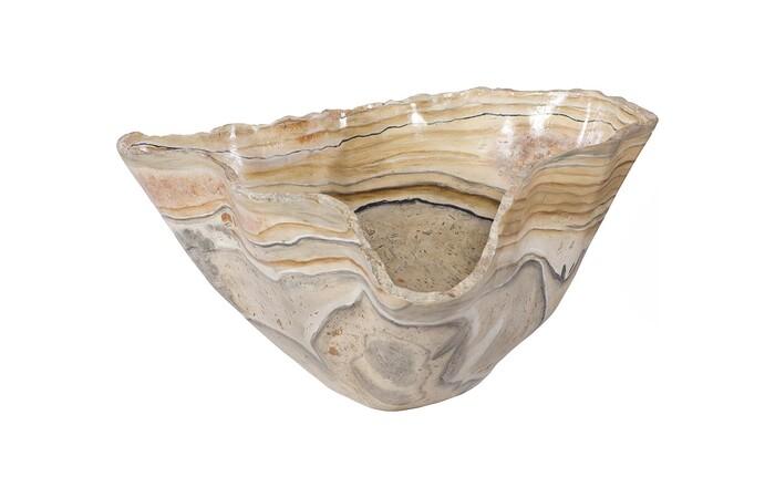 Cast Onyx Bowl, Faux Finish, Large