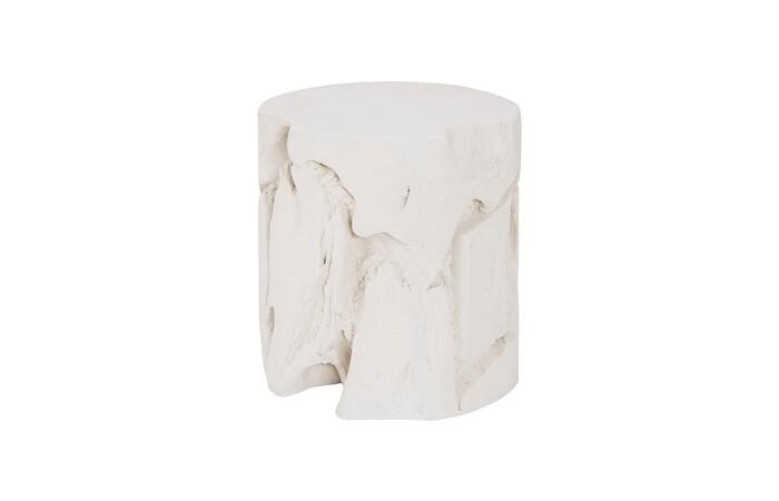 Slice Stool, Round, White Stone
