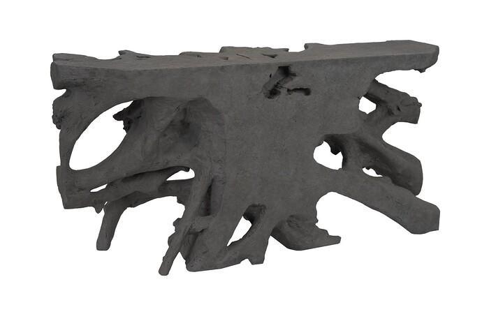 Beau Cast Root Console Table, Charcoal Stone