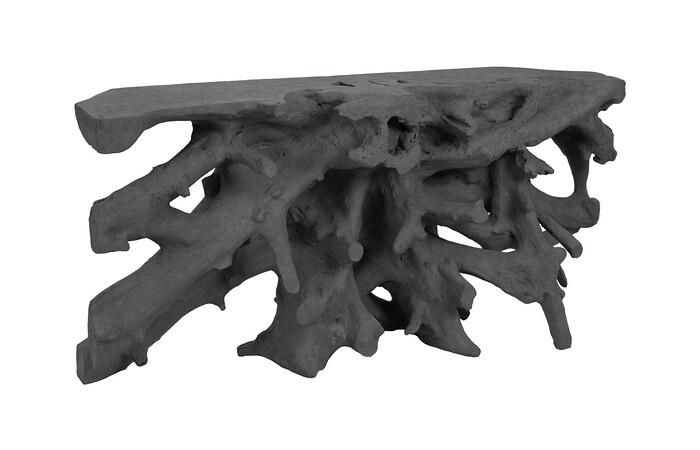 Beau Cast Root Console Table, Charcoal Stone