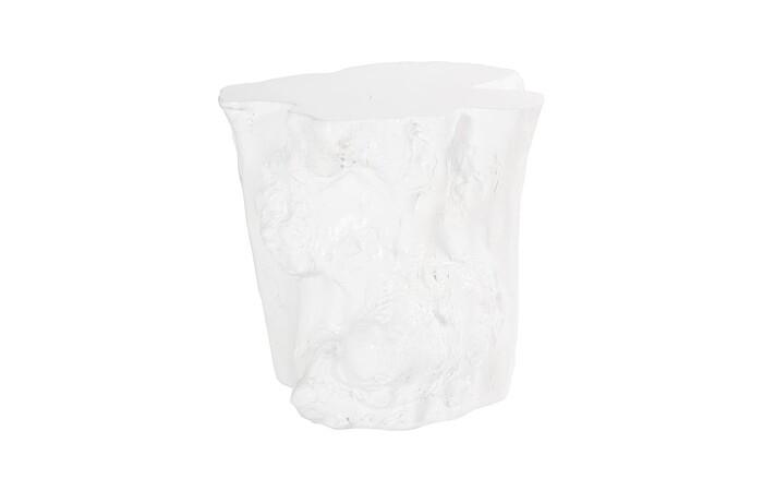 Log Side Table, Gel Coat White