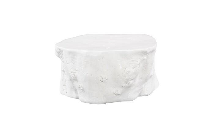 Log Coffee Table, Gel Coat White