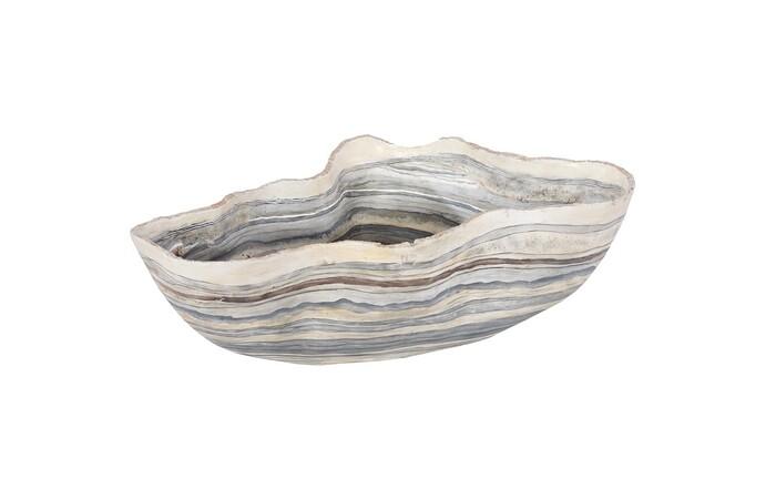 Cast Gray Onyx Bowl, Faux Finish, Large