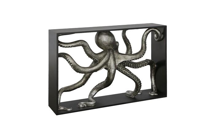 Octo Framed Console Table, Wood Frame, Silver Leaf