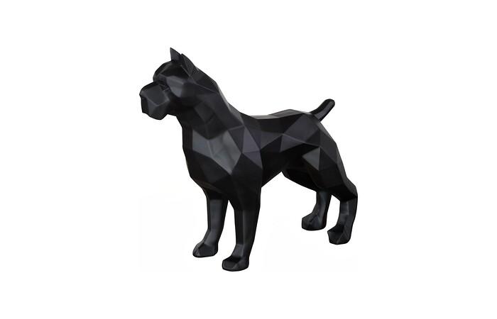 Pitbull Facet Sculpture, Matte Black 