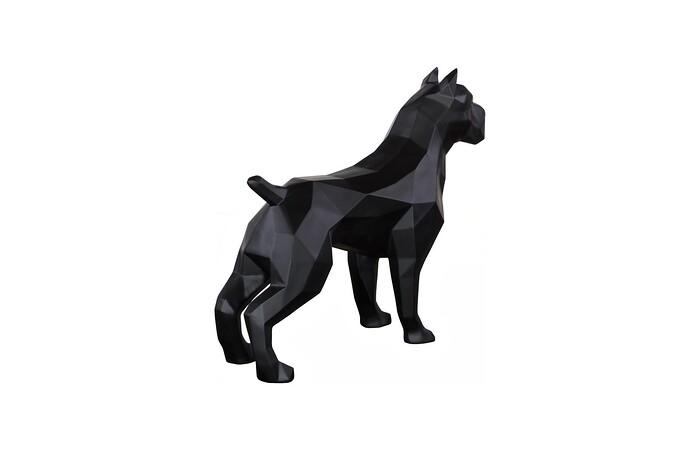 Pitbull Facet Sculpture, Matte Black 