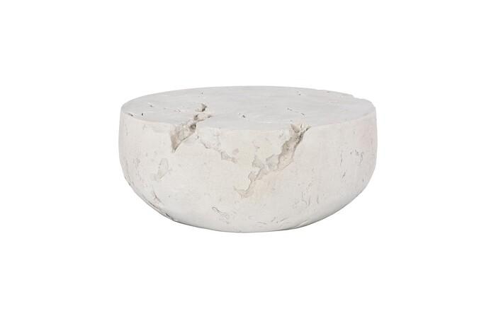 Cast Cheese Stone Coffee Table, Round, Roman Stone