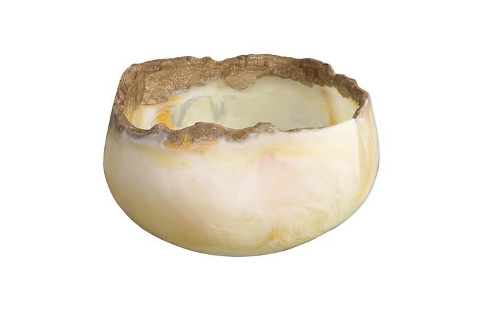 Cast Onyx Bowl, White Cloud