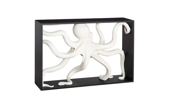 Octo Framed Console Table, Wood Frame, White