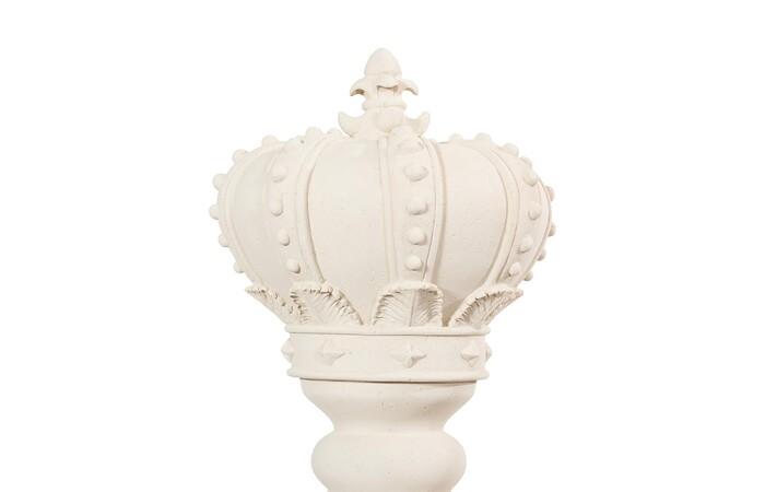 King Chess Sculpture, Cast Stone White