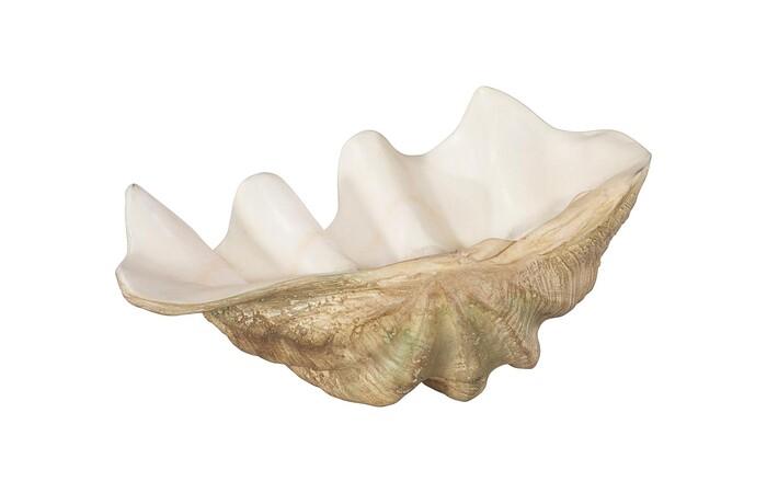 Cast Clam Shell Bowl, Faux Finish, LG