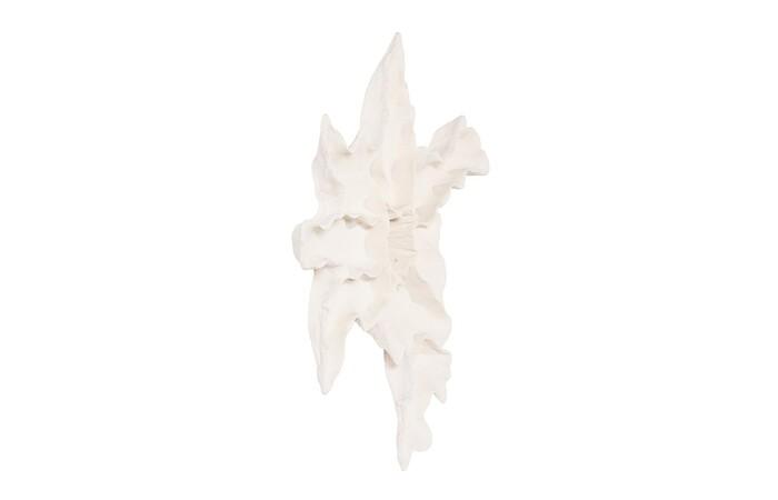 Contour Cast Root Flower Wall Art, White Stone