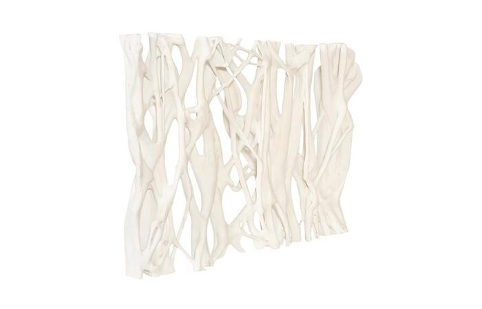 Cast Entwined Rectangular Wall Root, Faux Bleached