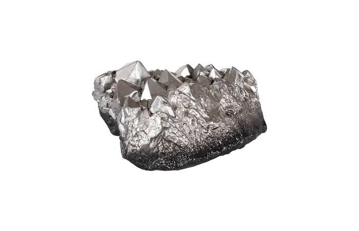 Cast Crystal Tabletop Accent, Silver Leaf, Large