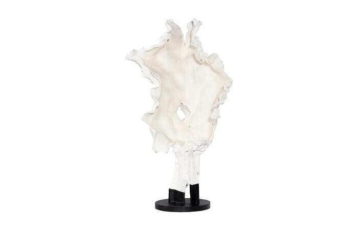 Cast Mahka Wood Sculpture, Faux Bleached