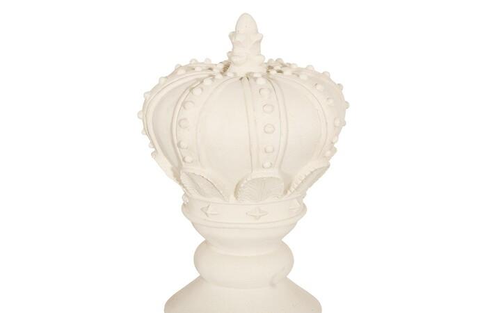 King Chess Sculpture, Cast Stone White, Small