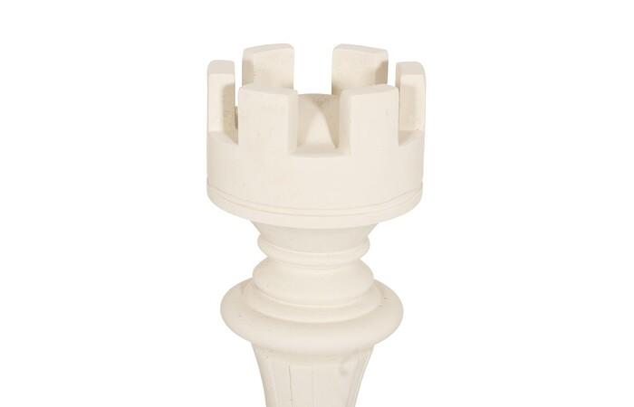 Rook Chess Sculpture, Cast Stone White, Small