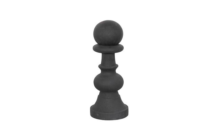 Pawn Chess Sculpture, Cast Stone Black, Small
