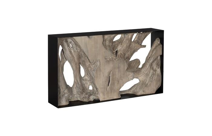 Cast Root Framed Console Table, Resin, Gray Wood Finish