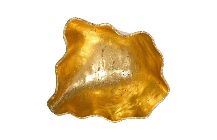 Cast Onyx  Bowl, Gold Leaf, Large
