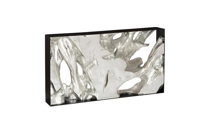 Cast Root Metal Framed Console Table, Resin, Silver Leaf, SM