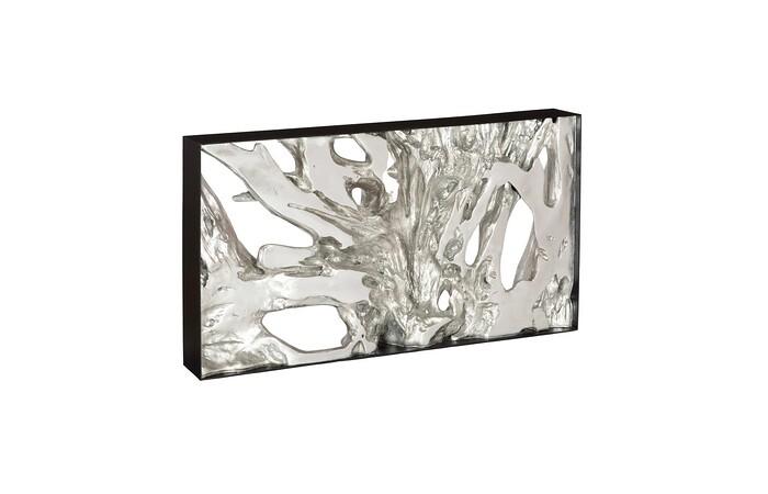 Cast Root Metal Framed Console Table, Resin, Silver Leaf, SM