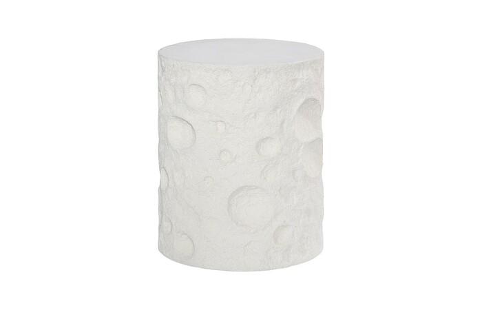 Crater Side Table, White Stone