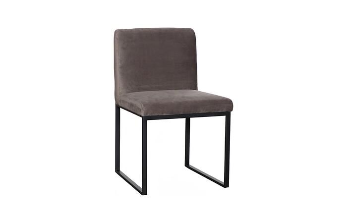 Frozen Dining Chair, Velvet Taupe, Matte Black Metal Frame