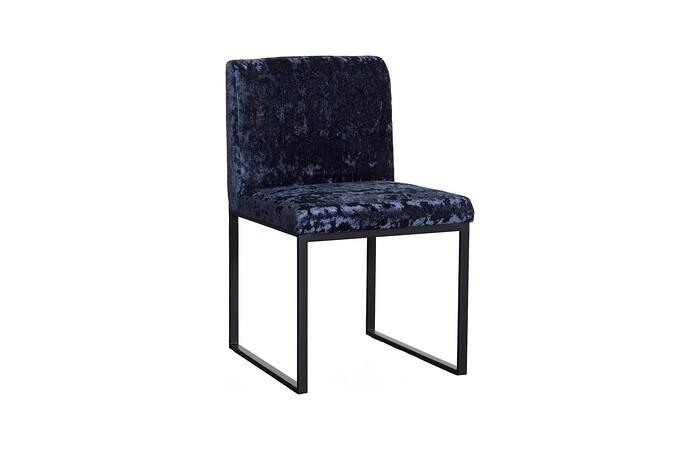 Frozen Dining Chair, Deluxe Blue, Matte Black Metal Frame