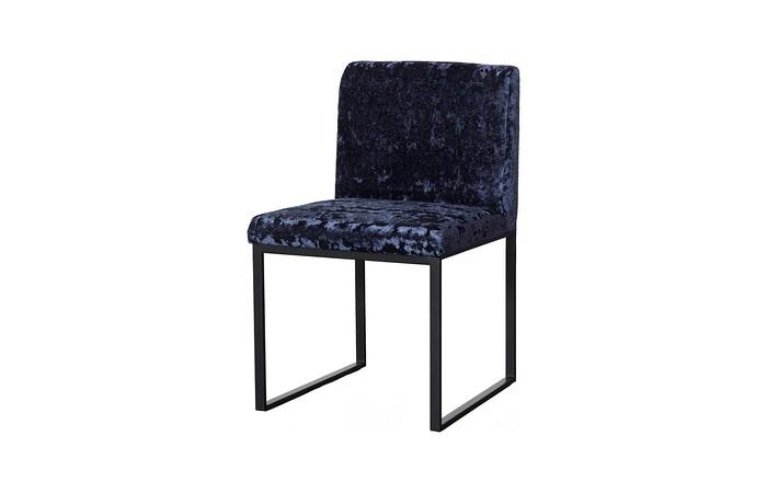 Frozen Dining Chair, Deluxe Blue, Matte Black Metal Frame