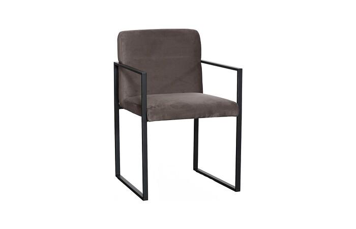 Frozen Arm Chair, Velvet Taupe, Matte Black Metal Frame