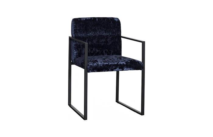 Frozen Arm Chair, Deluxe Blue, Matte Black Metal Frame