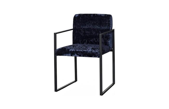 Frozen Arm Chair, Deluxe Blue, Matte Black Metal Frame