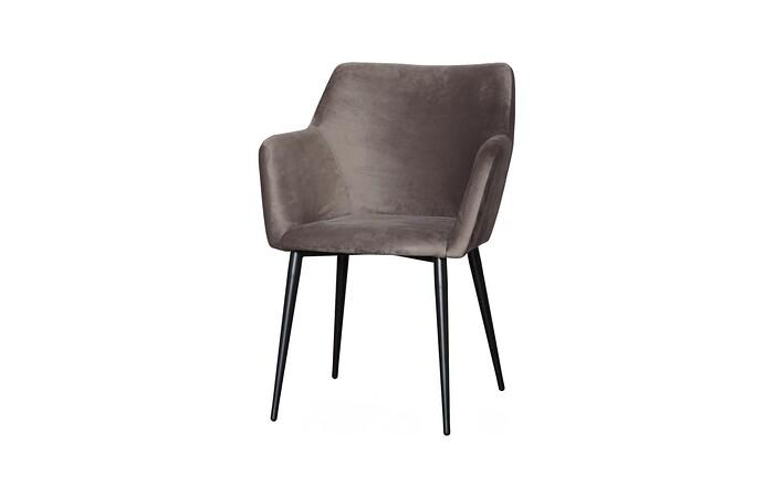 Sienna Dining Chair, Set Of 2, Velvet Taupe, Matte Black Metal Frame