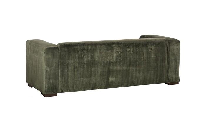Imperial Sofa, Lush Green Quilting, Dark Brown Metal Frame