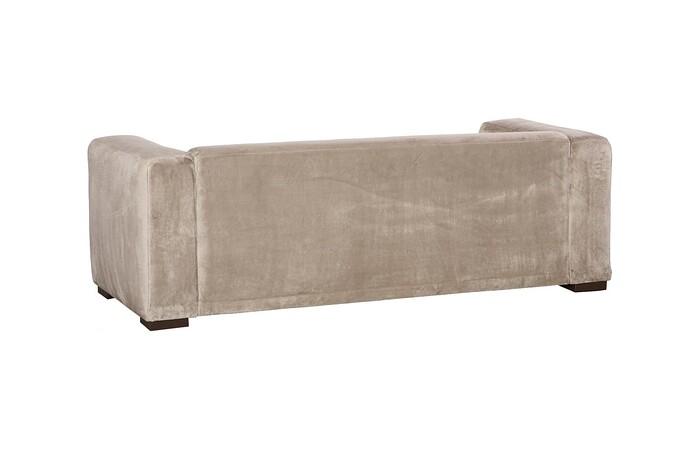 Imperial Sofa, Lush Taupe Quilting, Dark Brown Metal Frame