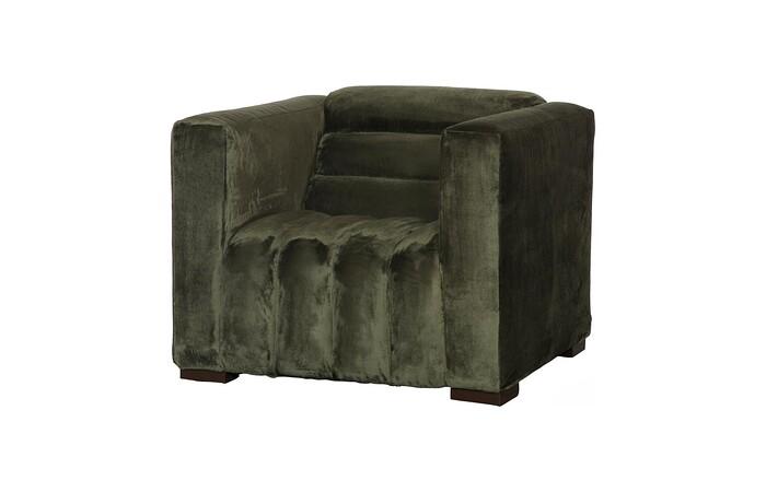 Imperial Lounge Chair, Lush Green Quilting, Dark Brown Metal Frame