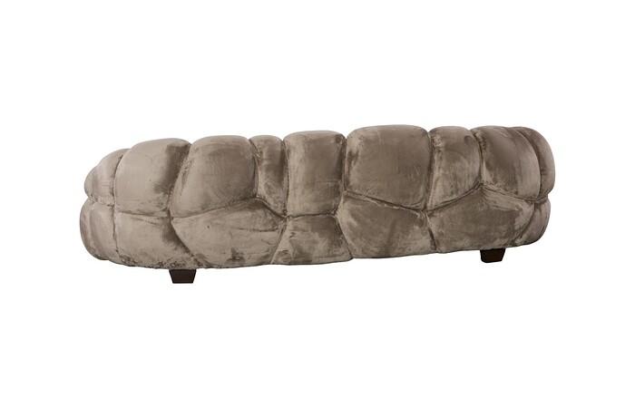 Conrad Sofa, Lush Beige, Dark Brown Metal Frame