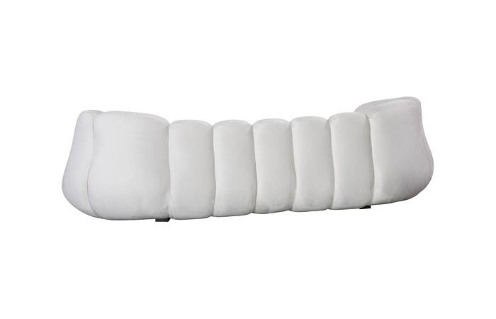 Arizona Sofa, Velvet Cool Cream, Dark Brown Metal Frame