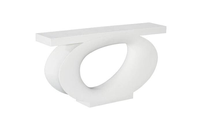 Nimbus  Console Table, White Stone