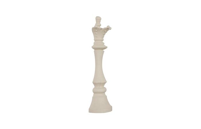 Queen Chess Wall Decor, Cast Stone White