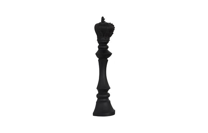King Chess Wall Decor, Cast Stone Black