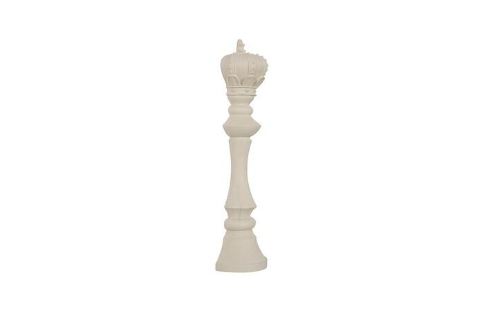 King Chess Wall Decor, Cast Stone White