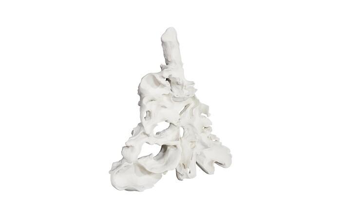 Contour Cast Root Triangle Wall Art, White Stone